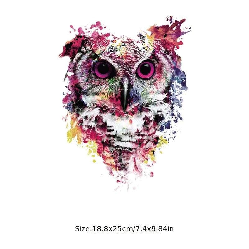 Cartoon Owl Warm Sticker Patch Thermally Conductive Vinyl DIY Iron On Patch