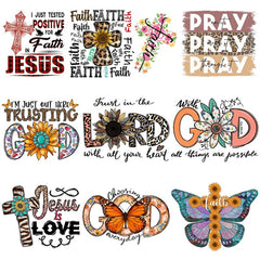 10pcs Jesus Heat Transfer Hot Stamping Designs Iron on Transfer