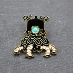 Geometric Shape Alloy Brooch Retro Style for Men