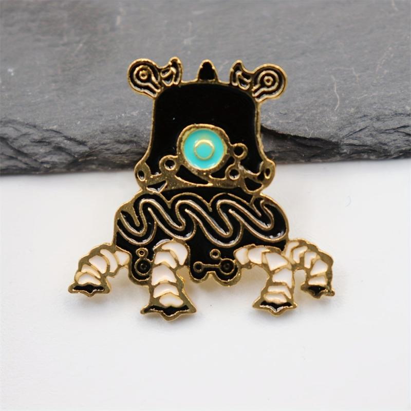 Geometric Shape Alloy Brooch Retro Style for Men