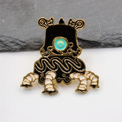 Geometric Shape Alloy Brooch Retro Style for Men