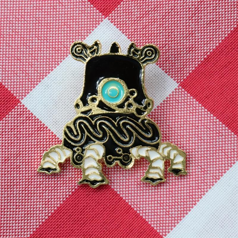 Geometric Shape Alloy Brooch Retro Style for Men