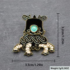 Geometric Shape Alloy Brooch Retro Style for Men