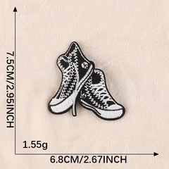 5pcs Boys Vintage Shoes Embroidery DIY Patch for Clothes Backpack Hat
