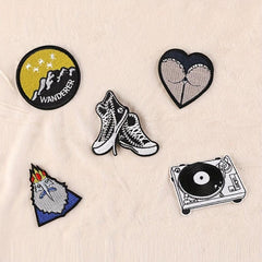 5pcs Boys Vintage Shoes Embroidery DIY Patch for Clothes Backpack Hat