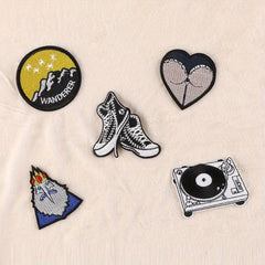 5pcs Boys Vintage Shoes Embroidery DIY Patch for Clothes Backpack Hat