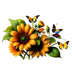 Sunflower Ink Iron on Heat Transfer Film Clothing Patch