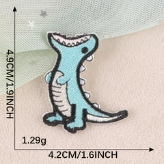 5pcs Cartoon Dinosaur Embroidery Patches Fabric DIY Clothes Accessories