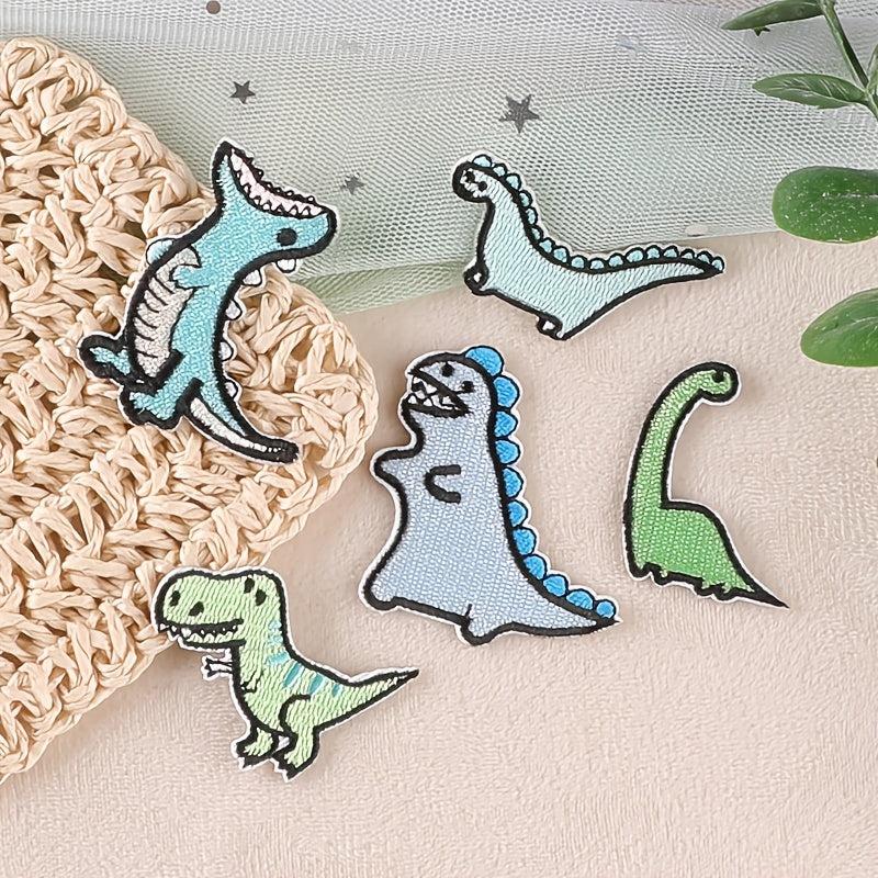 5pcs Cartoon Dinosaur Embroidery Patches Fabric DIY Clothes Accessories