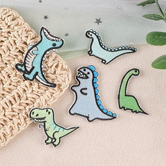 5pcs Cartoon Dinosaur Embroidery Patches Fabric DIY Clothes Accessories