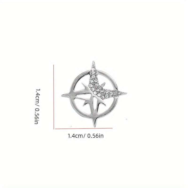 Men's Six Mount Star Brooch Suit Corsage Small Collar Pin Shirt Buckle