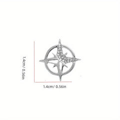 Men's Six Mount Star Brooch Suit Corsage Small Collar Pin Shirt Buckle