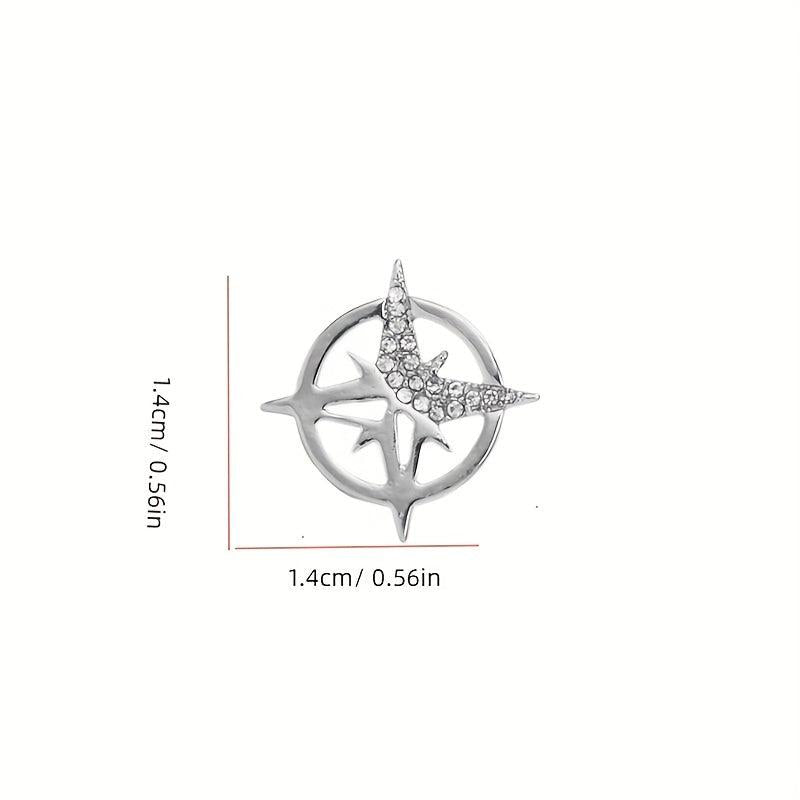 Men's Six Mount Star Brooch Suit Corsage Small Collar Pin Shirt Buckle