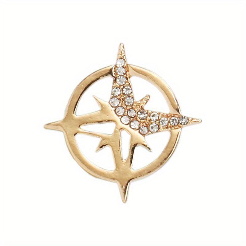 Men's Six Mount Star Brooch Suit Corsage Small Collar Pin Shirt Buckle