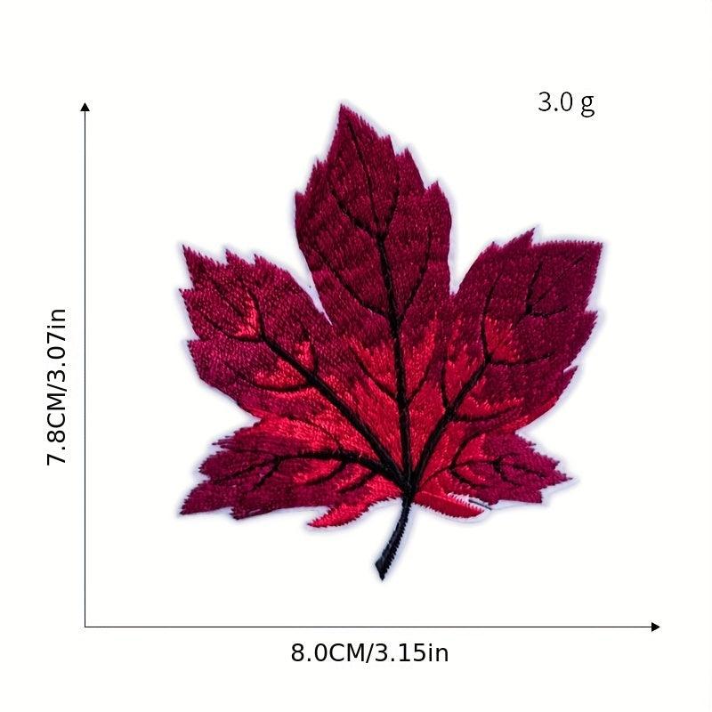 9pcs Leaf Embroidered Iron On Patches Sew On Applique Repair Patch D