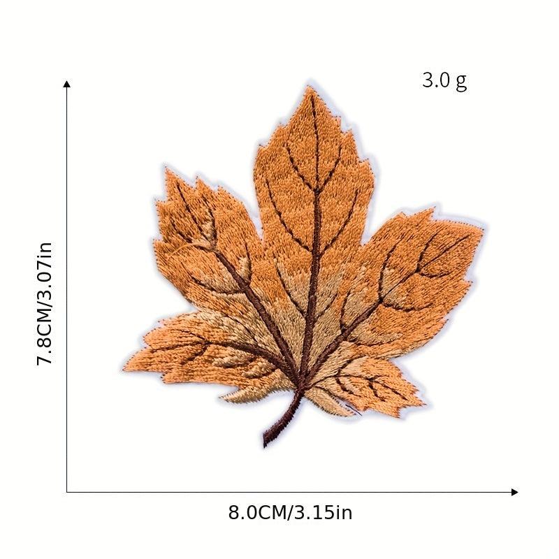 9pcs Leaf Embroidered Iron On Patches Sew On Applique Repair Patch D