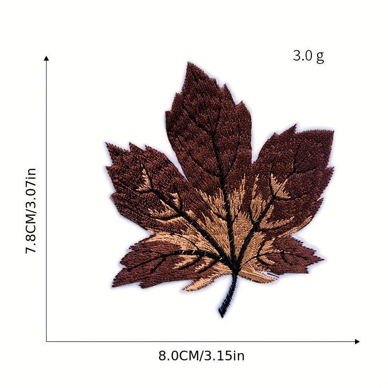 9pcs Leaf Embroidered Iron On Patches Sew On Applique Repair Patch D