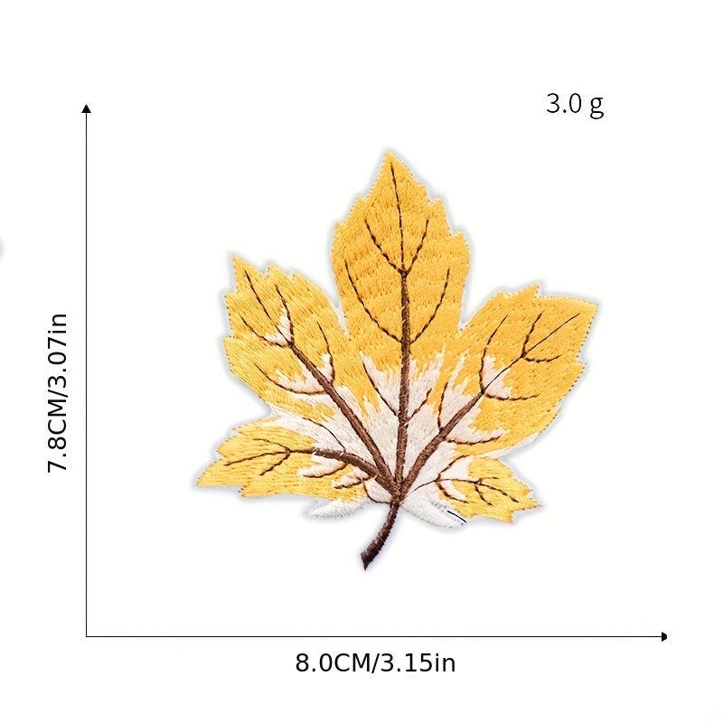9pcs Leaf Embroidered Iron On Patches Sew On Applique Repair Patch D