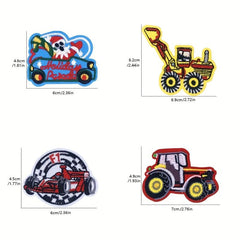 16pcs Truck Car Iron On Patches Sew On Embroidered Applique Repair Patch