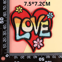 3pcs Love Pattern Embroidery Patches Fabric Art Decor DIY Clothes Accessories