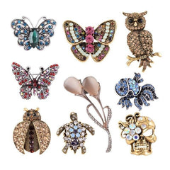 Vintage Fairytale Animal Flower Brooch