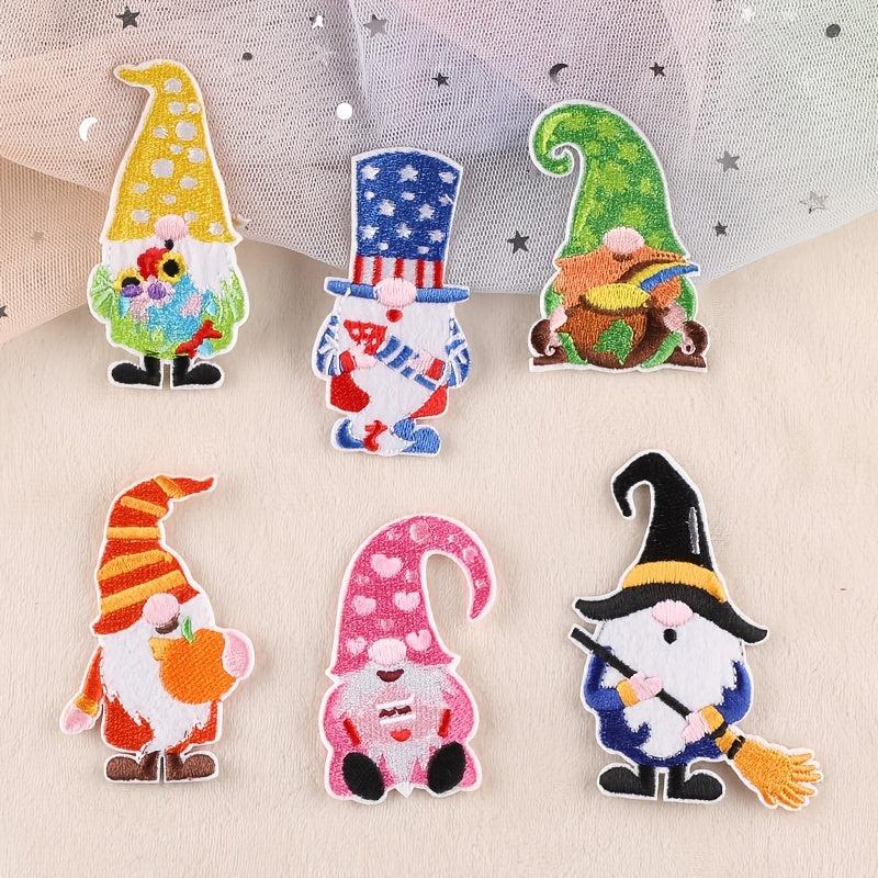 6pcs Santa Claus Embroidery Patches DIY Clothes Accessories