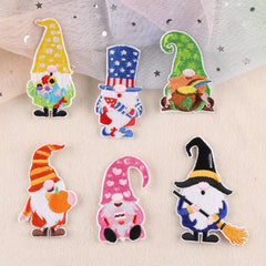 6pcs Santa Claus Embroidery Patches DIY Clothes Accessories
