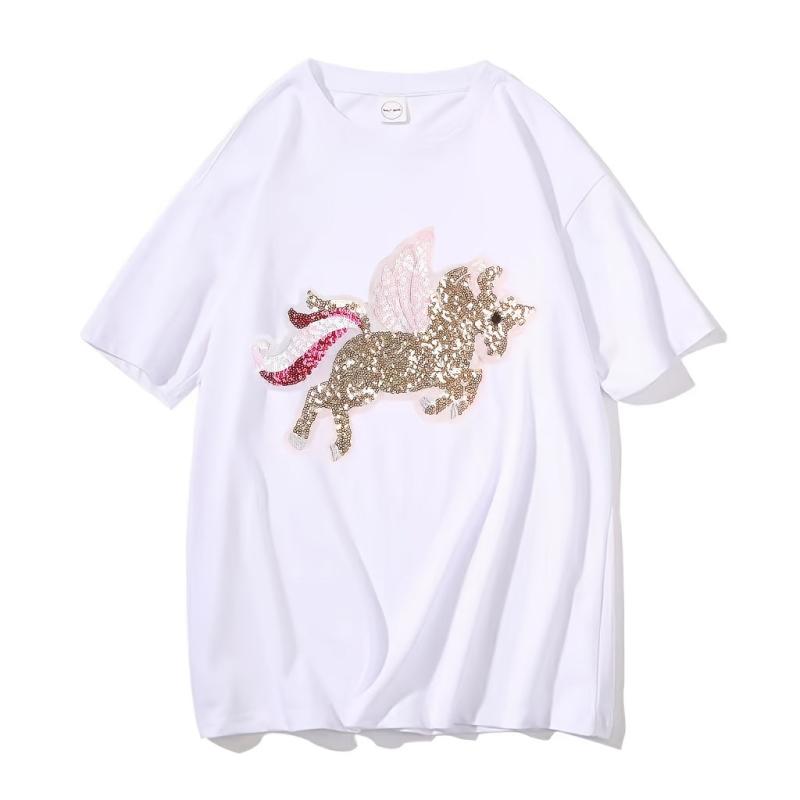Sequined Unicorn Computer Embroidery Label Patch Stickers