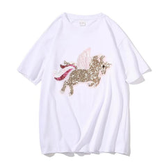 Sequined Unicorn Computer Embroidery Label Patch Stickers