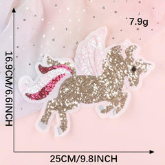 Sequined Unicorn Computer Embroidery Label Patch Stickers
