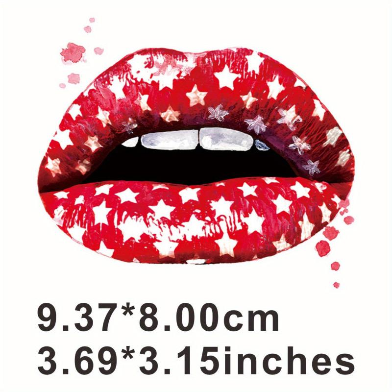 LOVE Lip Iron On Patches Laundry Resistant Sticker