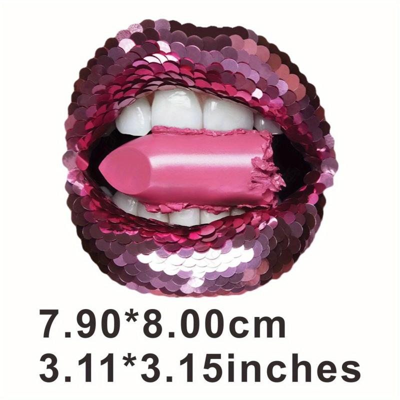 LOVE Lip Iron On Patches Laundry Resistant Sticker