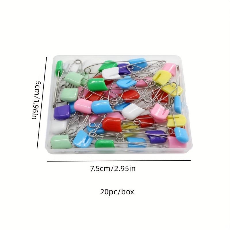 20pc Stainless Steel Pins Multicolor Headscarf Large Safety Pin