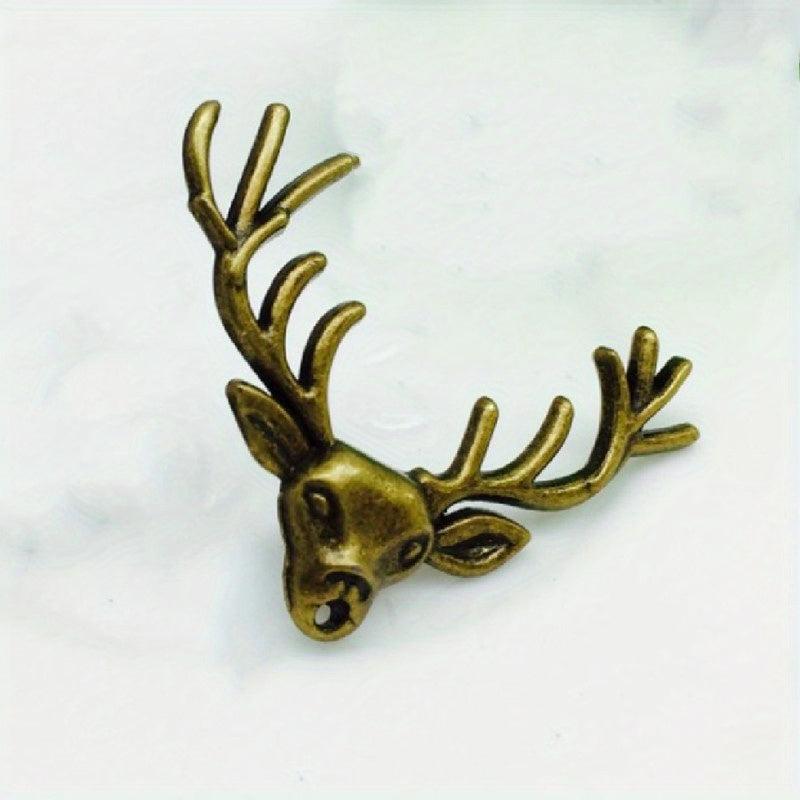 Deer Head Brooch Retro Shirt Collar Pin Christmas Decoration