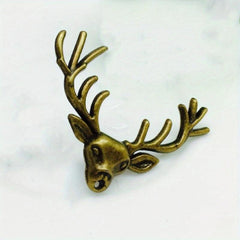 Deer Head Brooch Retro Shirt Collar Pin Christmas Decoration