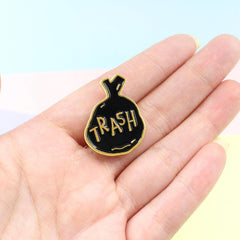 Creative Garbage Bag Brooch Pin Jewelry Accessories for Men Women