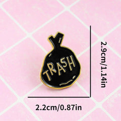 Creative Garbage Bag Brooch Pin Jewelry Accessories for Men Women