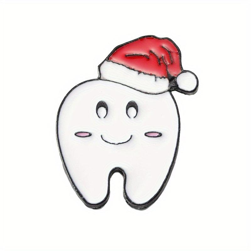 Smiling Tooth Enamel Pins Cartoon Teeth Brooches Lapel Badges