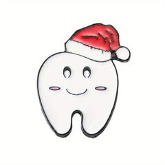Smiling Tooth Enamel Pins Cartoon Teeth Brooches Lapel Badges