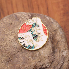 Personality Creative Wave Brooches Accessories Clothing Backpack Jewelry