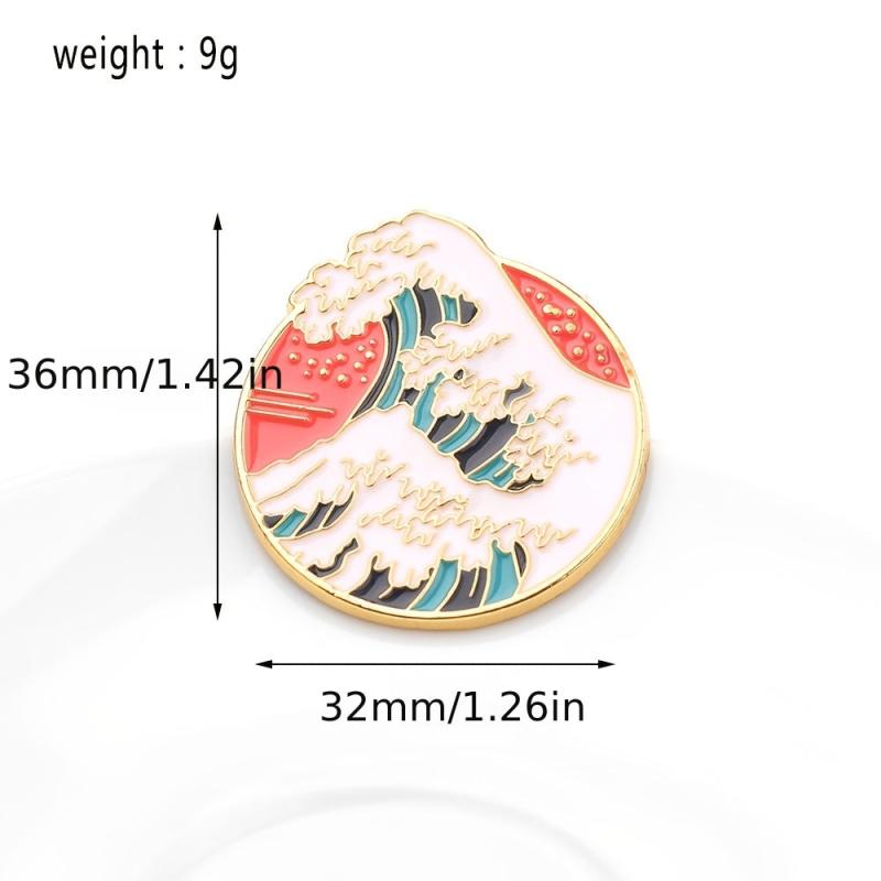 Personality Creative Wave Brooches Accessories Clothing Backpack Jewelry
