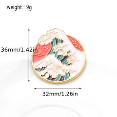 Personality Creative Wave Brooches Accessories Clothing Backpack Jewelry