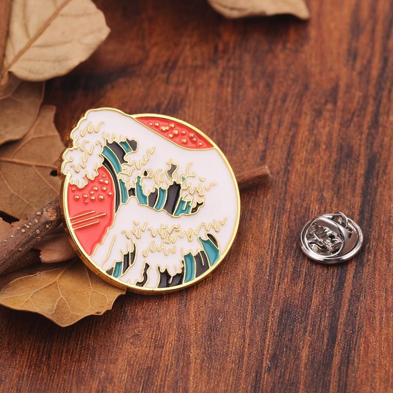 Personality Creative Wave Brooches Accessories Clothing Backpack Jewelry