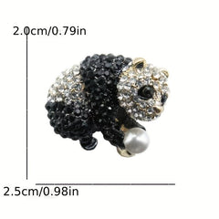 Panda Rhinestone Crystal Brooch Costume Clothes Pin Jewelry Gift