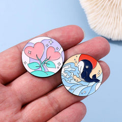 Aluminum Rainbow Dolphin Brooch