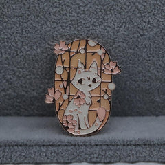 Funny Cartoon Cat Rose Anime Pin for Backpacks