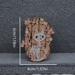 Funny Cartoon Cat Rose Anime Pin for Backpacks
