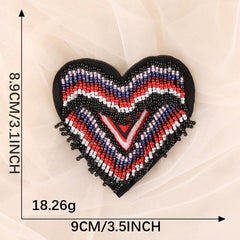 1pc Heart Beaded Embroidery Patches for DIY Clothes Accessories