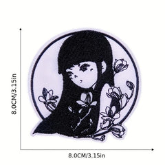 5pcs Girl Embroidered Patches For Men DIY Crafts Projects