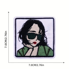 5pcs Girl Embroidered Patches For Men DIY Crafts Projects